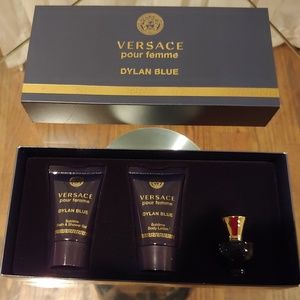 VERSACE DYLAN BLUE Pour Femme 3 Piece Gift Set-New